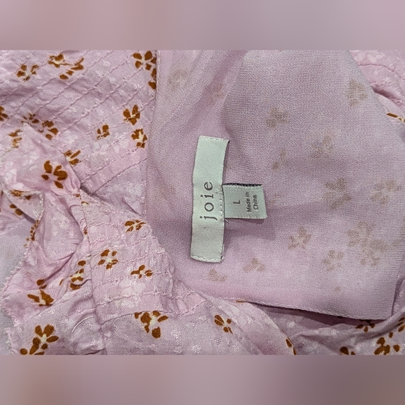 Joie Bethwy Lavender Floral Ruffled Sleeve Tie Side Midi Wrap Dress Size L - Picture 3 of 4